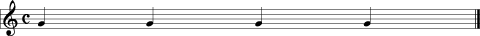 Figure 1. A bar of common time consisting only of quarter notes