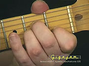 Playing the chord of Am.